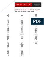 100 Mots À L'écrit en Anglais