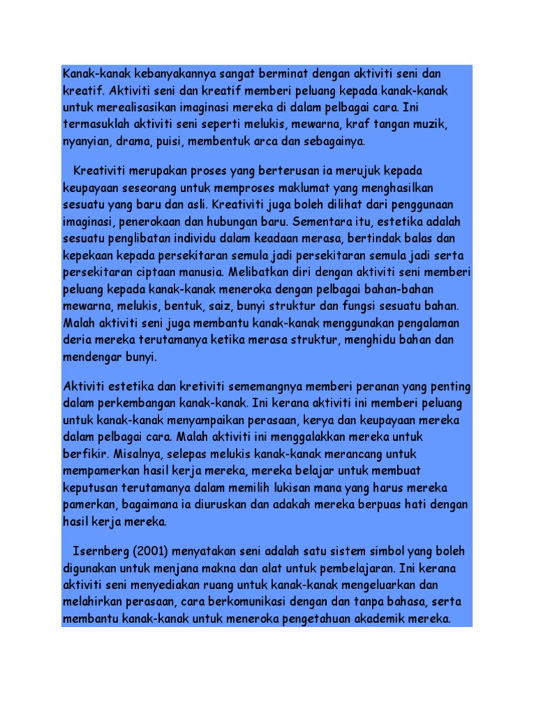Seni Dan Kreativiti 4 Tahun Youtube