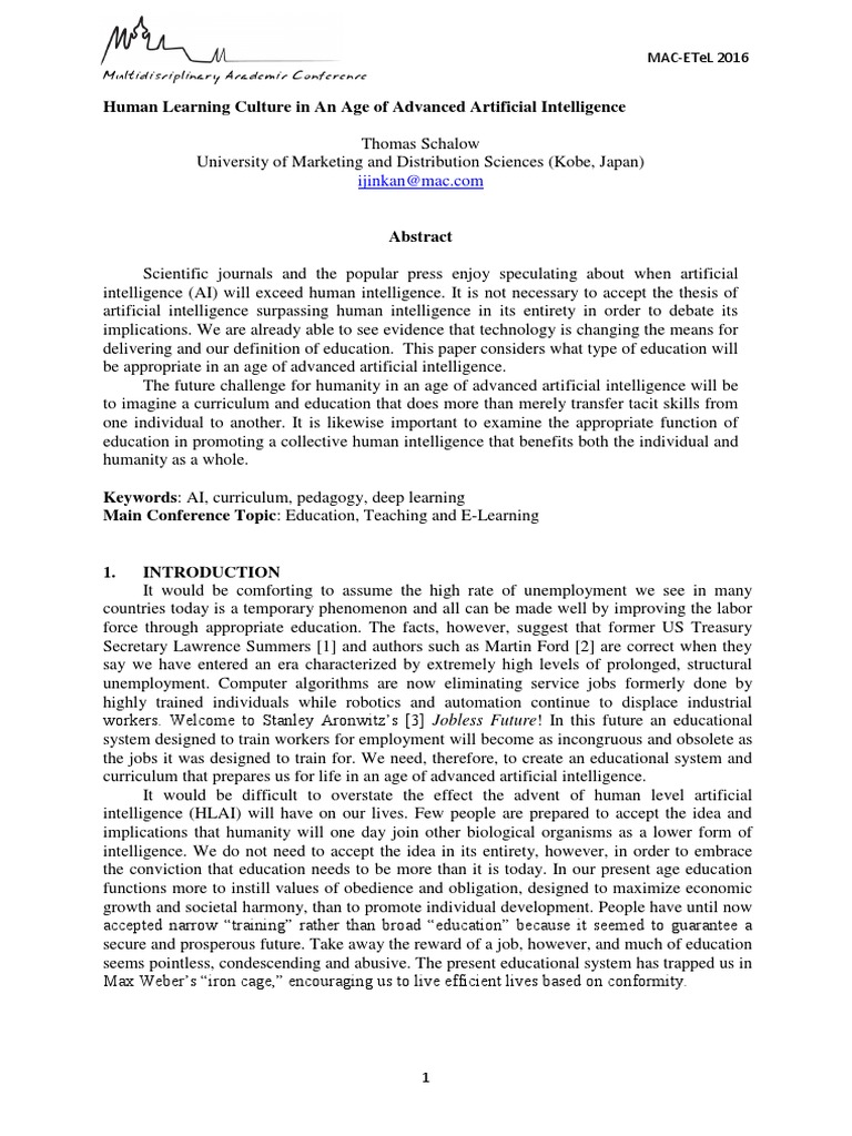 Human Learning Culture in and Age of AI PDF | PDF | Artificial ...