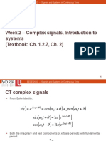 Week 2 - Complex Signals, Introduction To Systems (Textbook: Ch. 1.2.7, Ch. 2)
