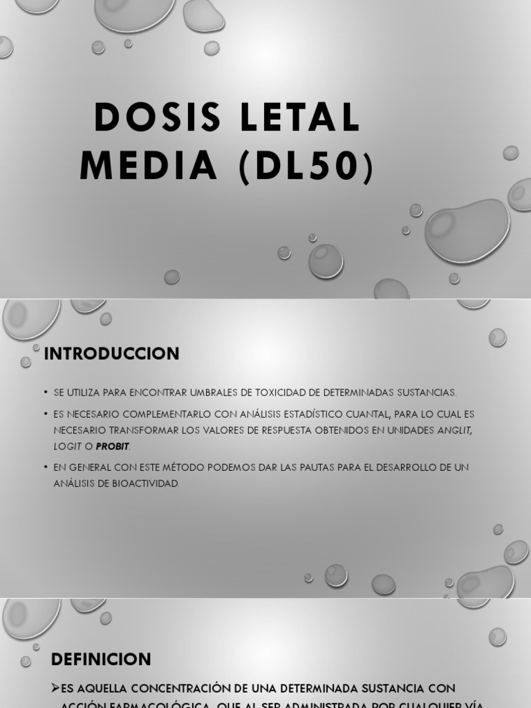 Dosis Letal Media (Dl50) | PDF