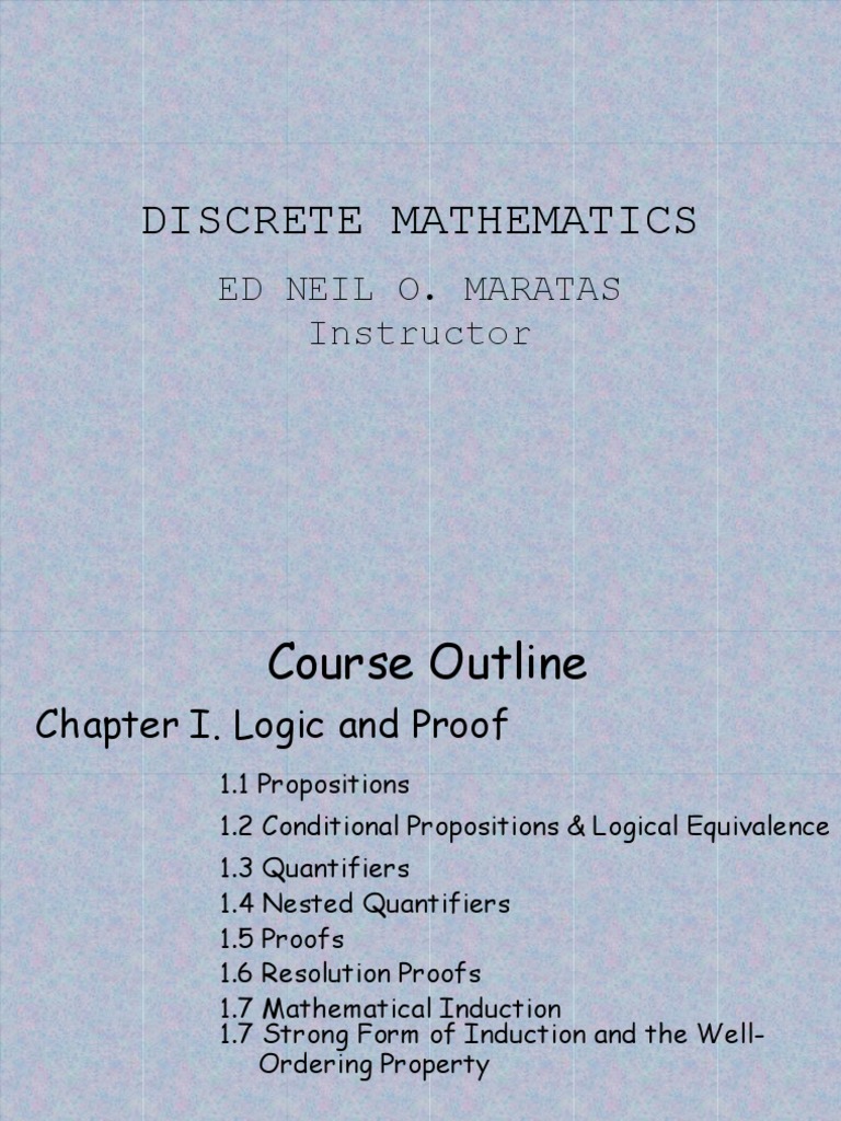 Discrete Mathematics Course Outline | PDF
