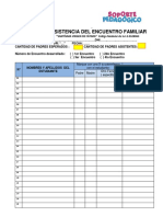 Formato de Registro de Asistencia de Padres de Familia A Encuentro