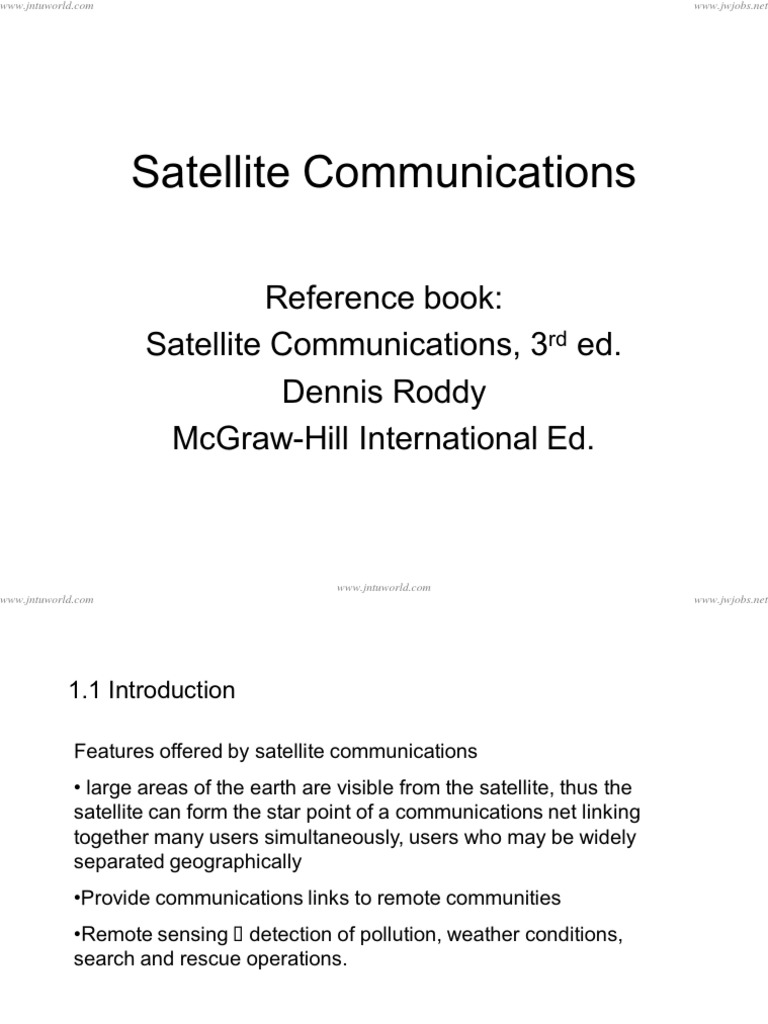 Satellite-Communications JWFILES PDF | PDF | Communications Satellite ...