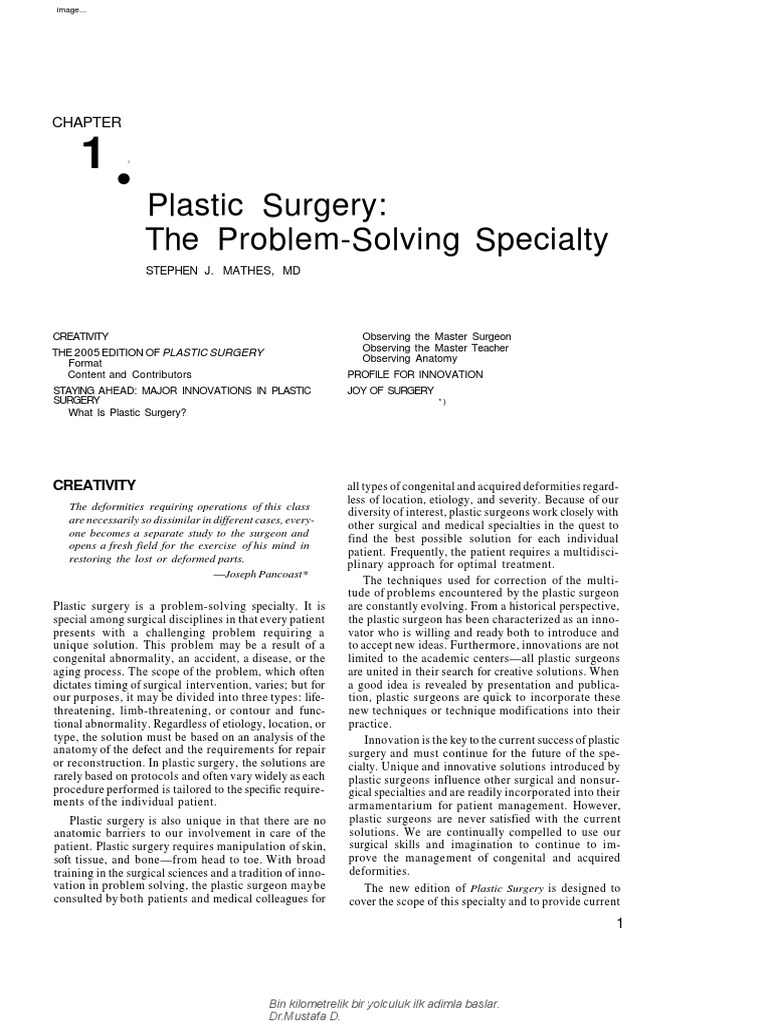 General Principles - Mathes Vol 1, PDF, Plastic Surgery