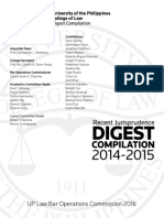Recent Jurisprudence Digest Compilation, 2014-2015