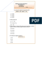 5º Básico Matemáticas Prueba de Diagnóstico