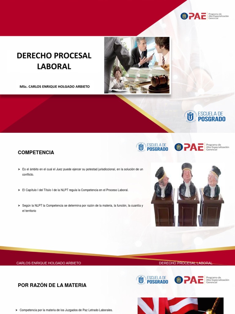Competencia en Derecho Procesal Laboral | PDF | Derecho laboral | Ley ...