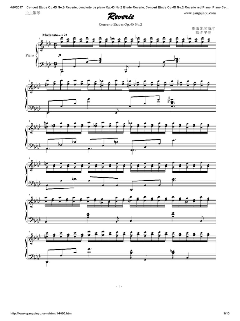 Concert Etude Op.40 No.2-Reverie - Kapustin | PDF