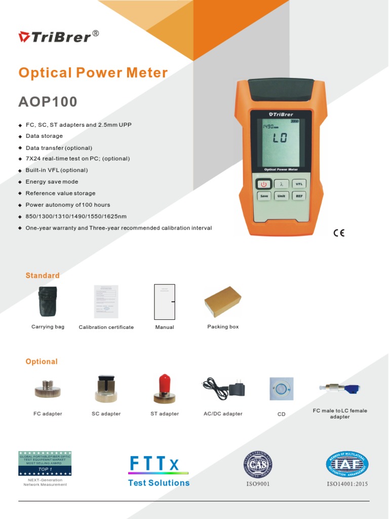 Optical Power Meter: Test Solutions | PDF | Electrical Engineering ...