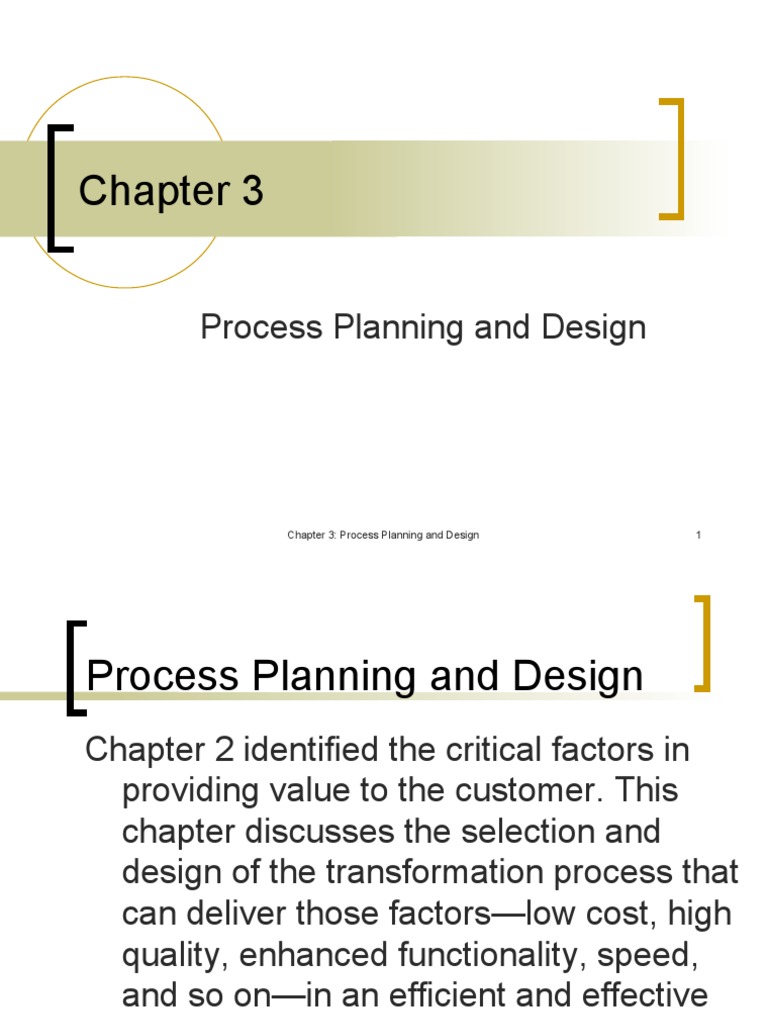 Chapter 3: Process Planning and Design 1 | PDF | Design | Production ...