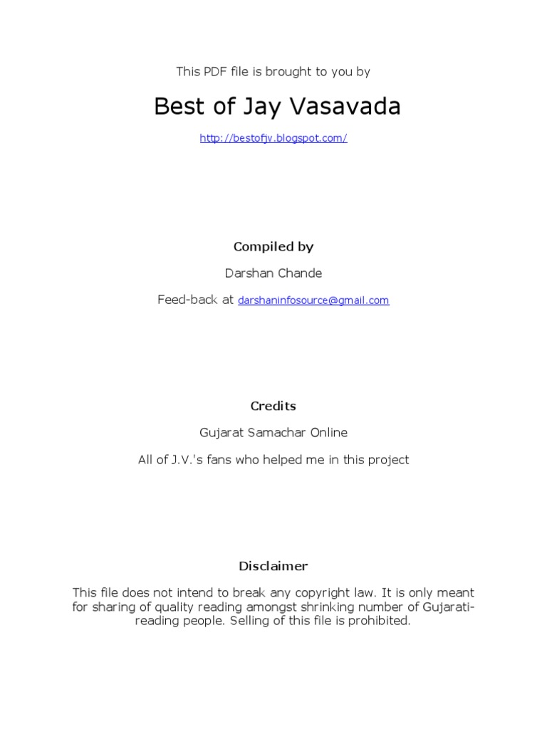 Jay Vasavada's Best of Best Article Collection by Bhuvar Rajsee PDF