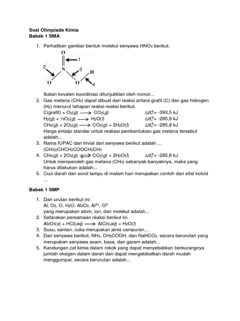Soal Olimpiade Kimia (FINAL Babak 1 & 2) PDF