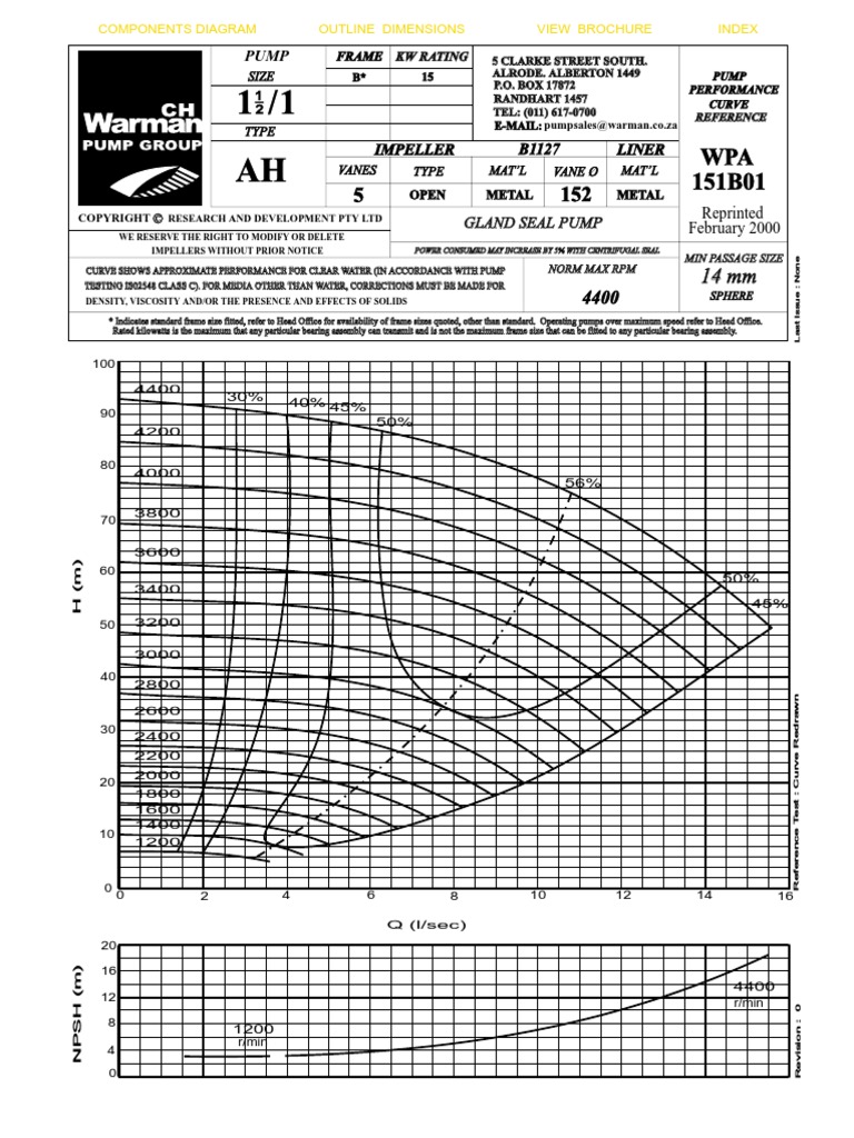 Warman Pump Curves PDF | PDF | Pump | Continuum Mechanics