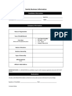 Family Business Information Form