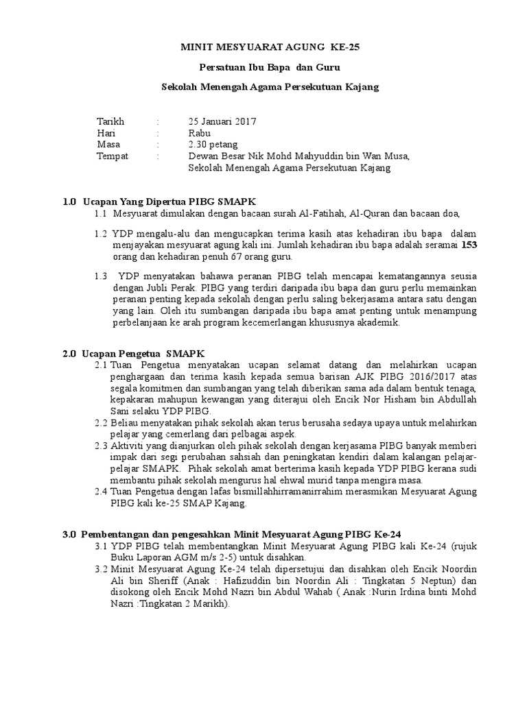 Laporan Setiausaha Pibg Doc