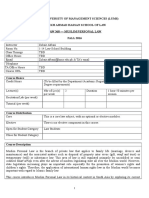 Course Outline Muslim Personal Law