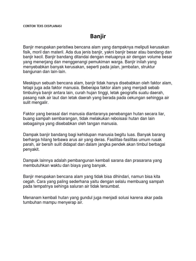 Contoh Teks Eksplanasi Alam Contoh Resource