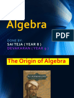 Algebra: Sai Teja (Year 8)