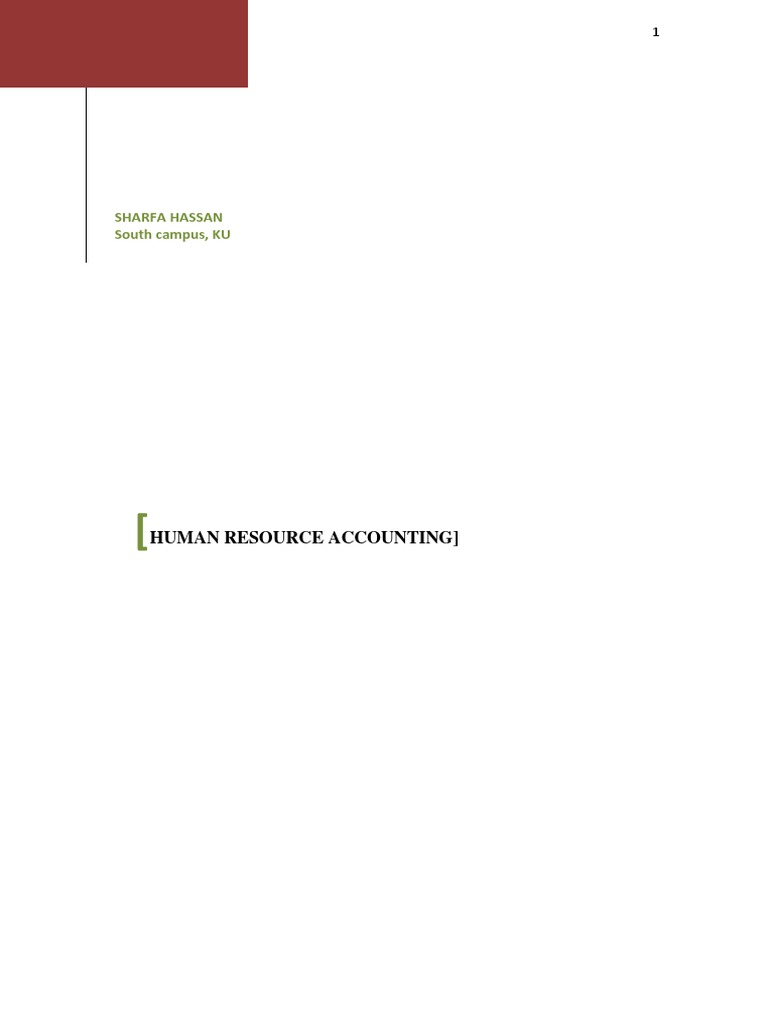 Human Resource Accounting | PDF | Valuation (Finance) | Discounting