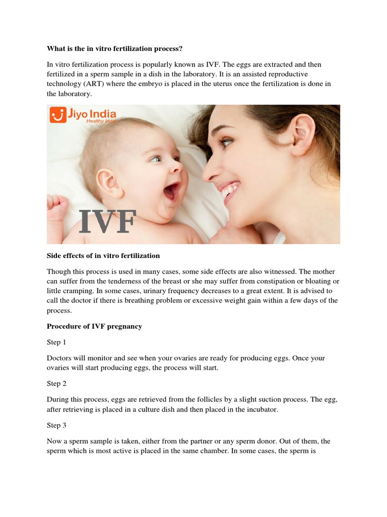 In Vitro Fertilization (IVF) Process Explained | PDF | Wellness