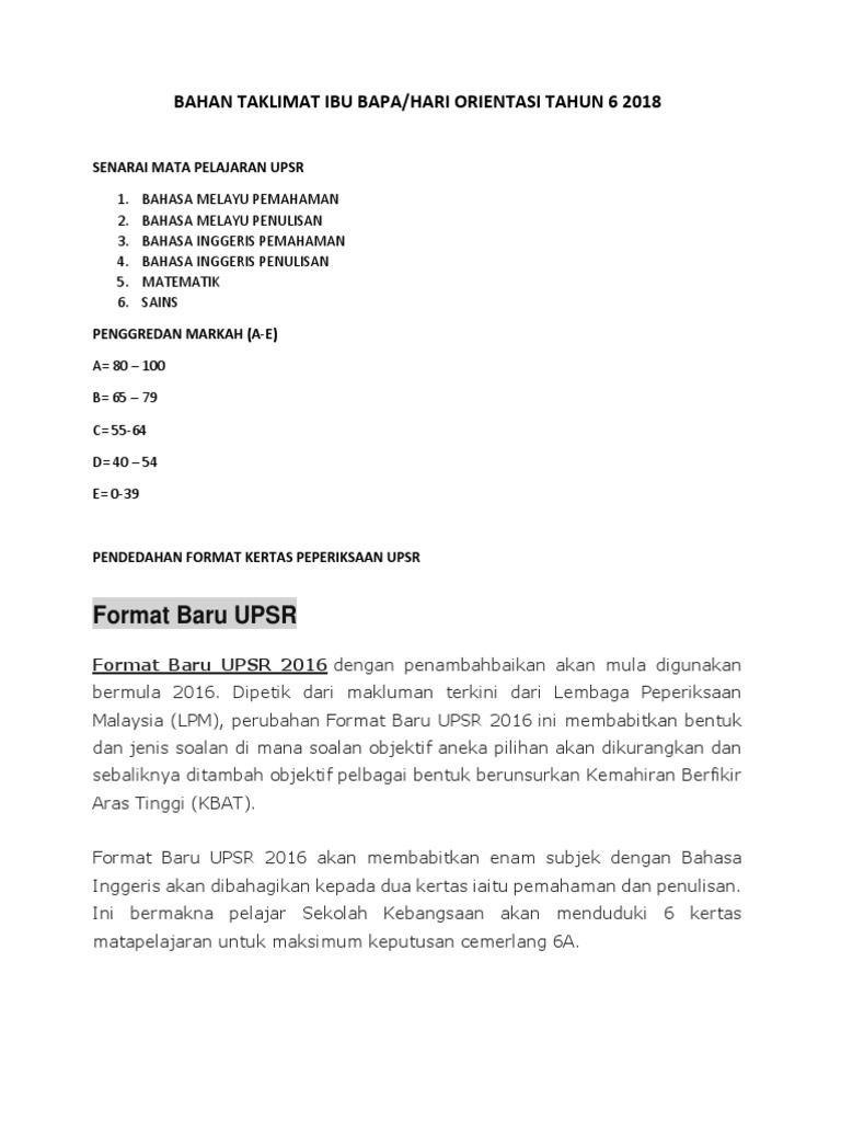Bahan Taklimat Thun 6 Pdf
