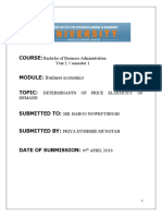 Price Elasticity of Demand - Det Assignment!