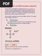 Ferrous Sulfate (An Official Inorganic Compound) : Occurrence