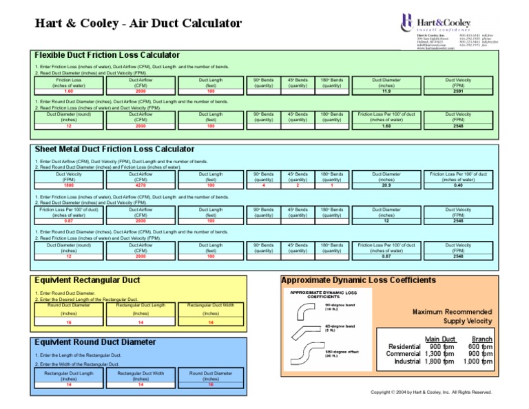Air Duct Calculator | PDF | Duct (Flow) | Classical Mechanics