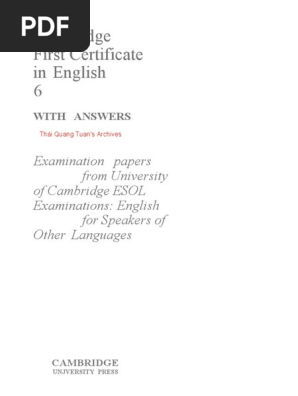 6 Cambridge First Certificate In English 6 Nocd