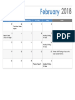 February La Homework Calendar
