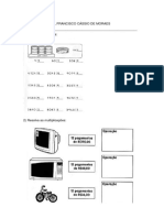 Atividade de Revisão de Matemática 2 ano ensino fundamental