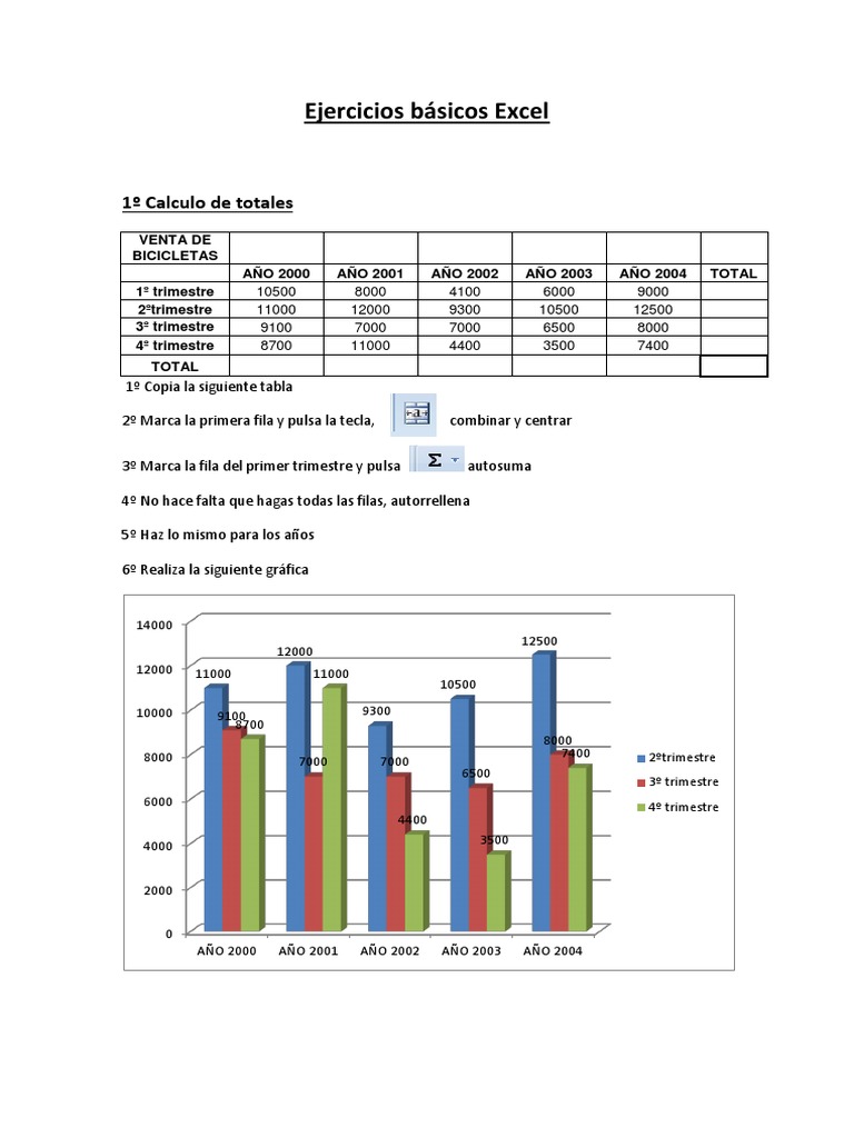 Ejercicios Básicos Excel 4º ESO | PDF | Hoja de cálculo | Microsoft Excel