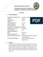 Silabo de Introduccion A Las Ciencias Forestales PDF