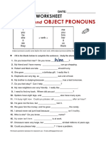 Subject Object Pronouns - Ex PDF