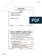 Lecture 20: - Review of MOSFET Amplifiers - MOSFET Cascode Stage - MOSFET Current Mirror Reading: Chapter 9