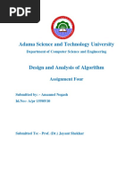 Adama Science and Technology University: Assignment Four