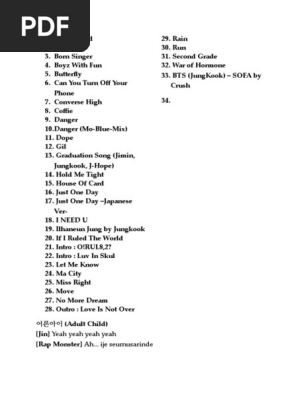Lyrics Bts