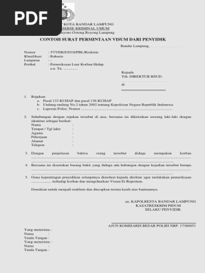 Contoh Surat Permintaan Visum Dari Penyidik Pdf