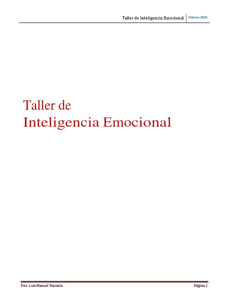 Taller de Inteligencia Emocional | PDF | Sistema límbico | Las emociones