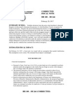 Corrected Fiscal Note HB 108 - SB 244: Summary of Bill