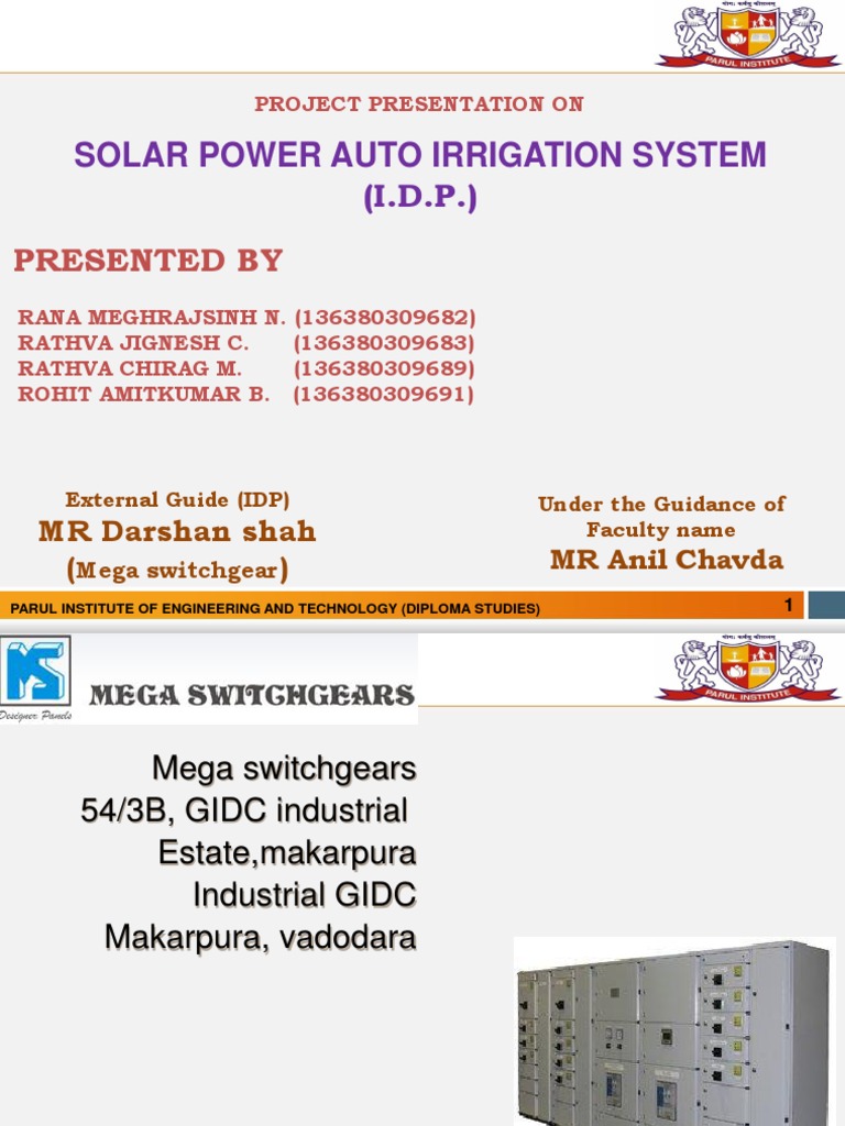 DS 2 Group No 30 (682,683,689,691) Solar Power Auto Irrigation System