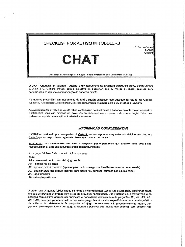 Checklist For Autism PDF | PDF