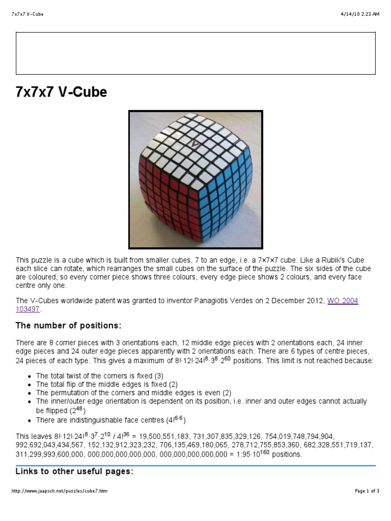 Rubik 7 X 7 X 7 Solution Jaap | PDF | Logic Puzzles | Recreational ...