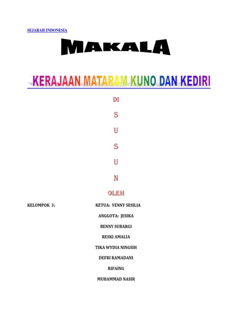 Makalah Kerajaan Mataram Kuno Dan Kediri