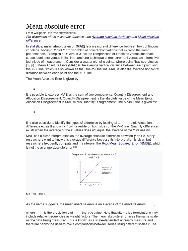 Mean Absolute Error | PDF | Root Mean Square Deviation | Errors And ...