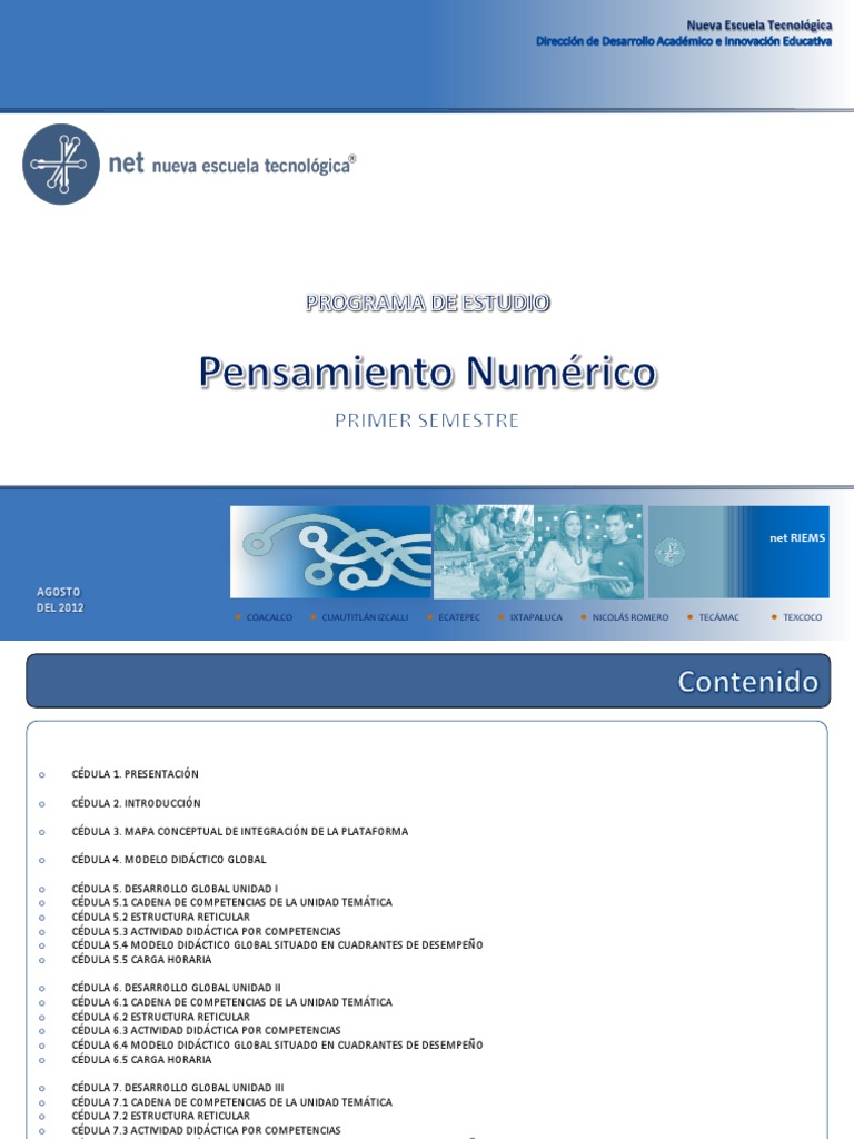 Pensamiento Numérico | PDF | Aritmética | Enseñanza de matemática
