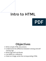 Intro To HTML