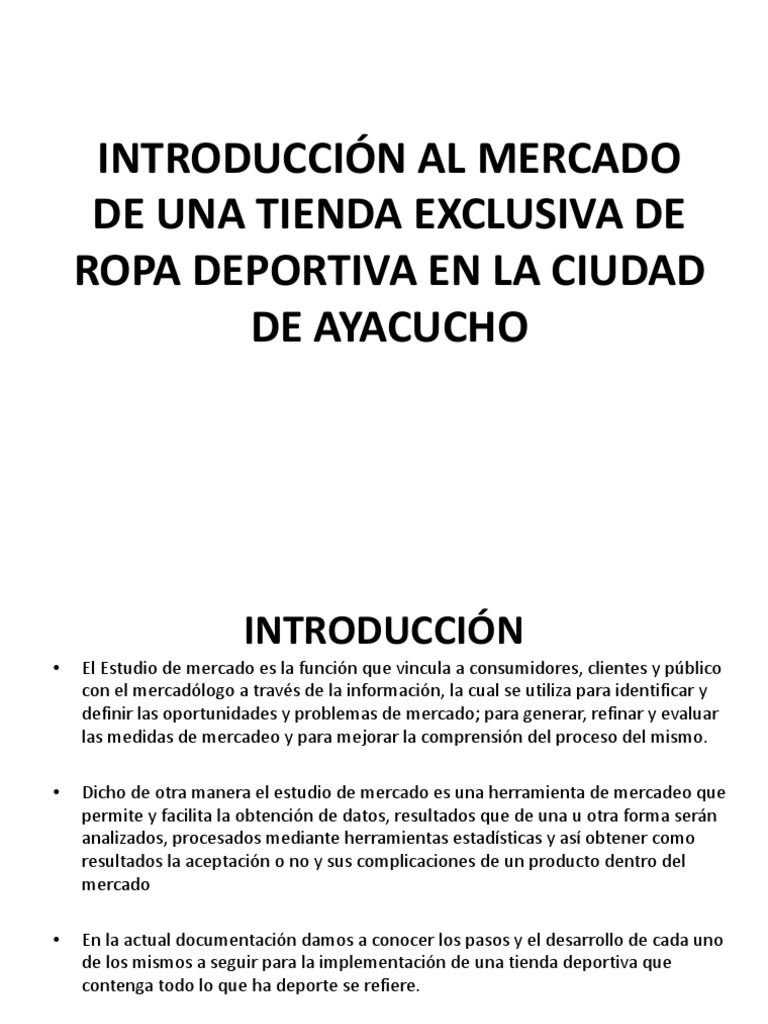 Introducción Al Mercado de Tienda Exclusiva de | PDF Marketing |
