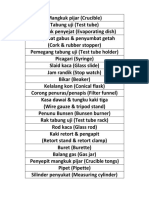 Label Peralatan Makmal Sains